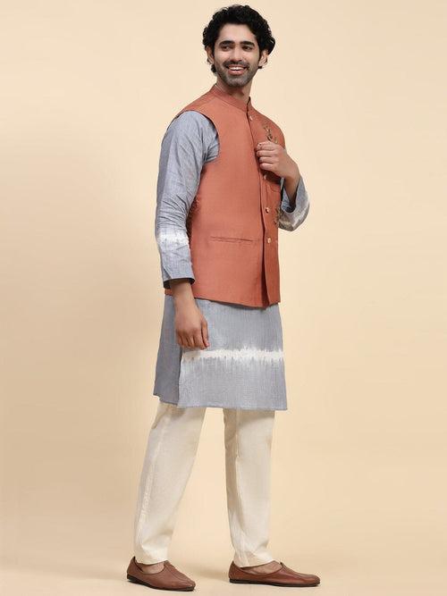 Blue Hand Dyed Cotton Kurta Set