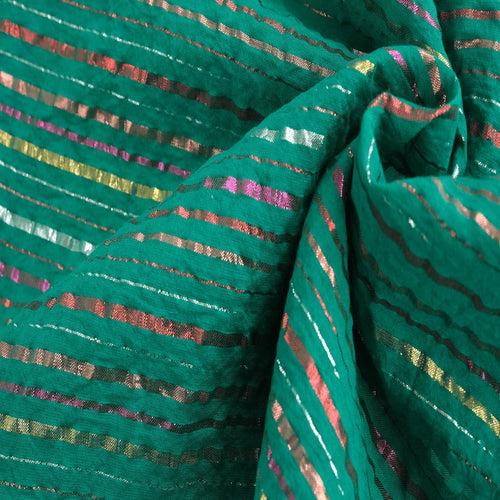 Emerald Green Lurix Cotton Fabric