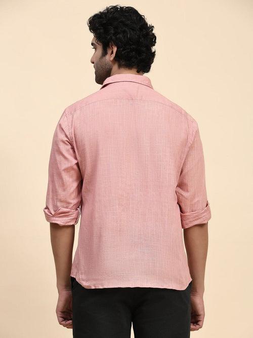 Pink Cotton Men Shirt