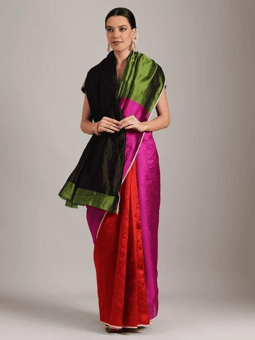 Pink Silk Chanderi Saree