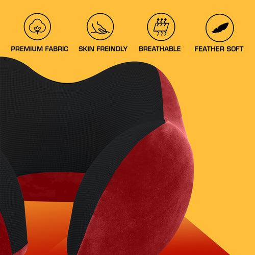 Travel Neck Pillow Combo With Soft Eye Mask, Carry Bag, and Ear Plugs