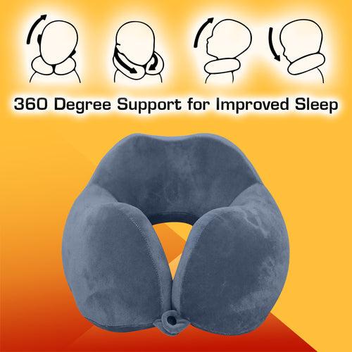 Fiber Filled Neck Pillow For Travel with Eye Mask