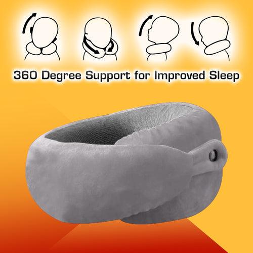 Ultrasoft Memory Foam Neck Pillow with Eye Mask and Carry Bag