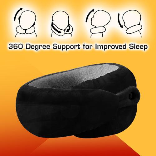 Ultrasoft Memory Foam Neck Pillow with Eye Mask and Carry Bag