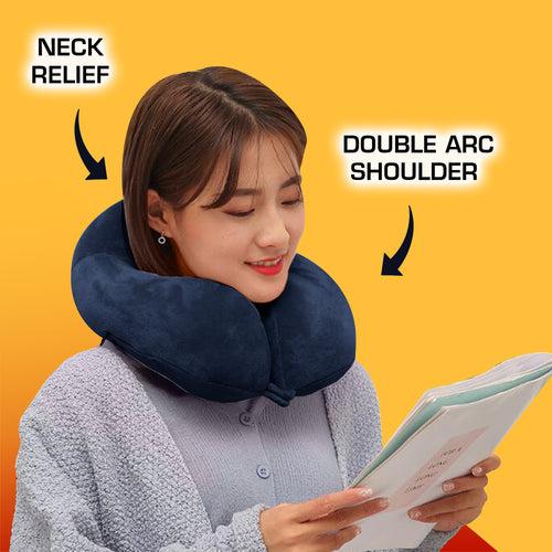 Fiber Filled Neck Pillow For Travel with Eye Mask