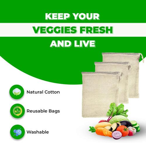 Vegetable Bag, Multi-Purpose Cotton Mesh Bag