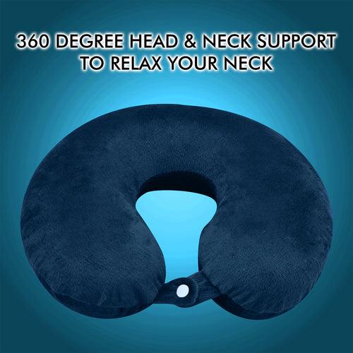 Fiber Filled Neck Pillow With Eye Mask (Pack of 2)