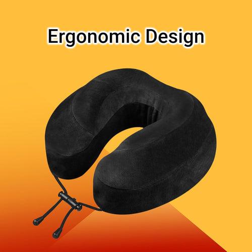 Memory Foam Neck Pillow for Airplane, 360 Degree Support Neck Rest Pillow