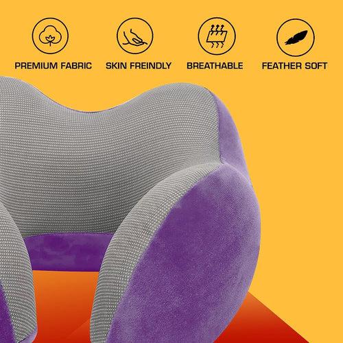 Travel Neck Pillow Combo With Soft Eye Mask, Carry Bag, and Ear Plugs