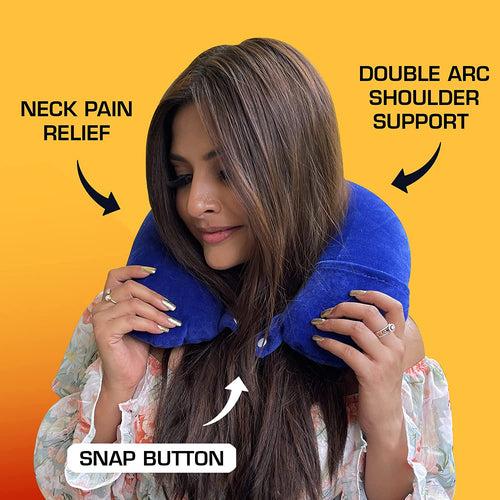 U-Shape Fibre Filled Neck Pillow With Eye mask