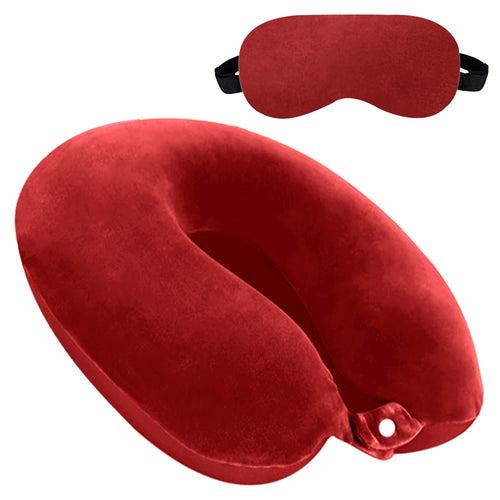 U-Shape Memory Foam Neck Pillow With Eye mask