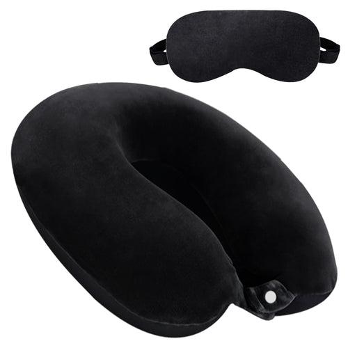 U-Shape Memory Foam Neck Pillow With Eye mask