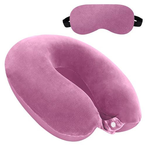 U-Shape Memory Foam Neck Pillow With Eye mask