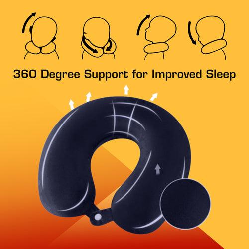 U-Shape Memory Foam Neck Pillow With Eye mask