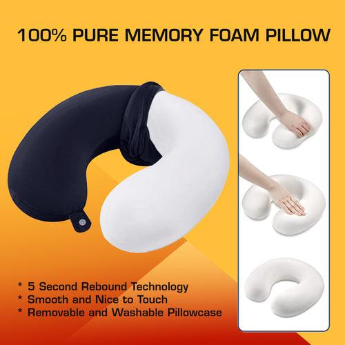 U-Shape Memory Foam Neck Pillow With Eye mask