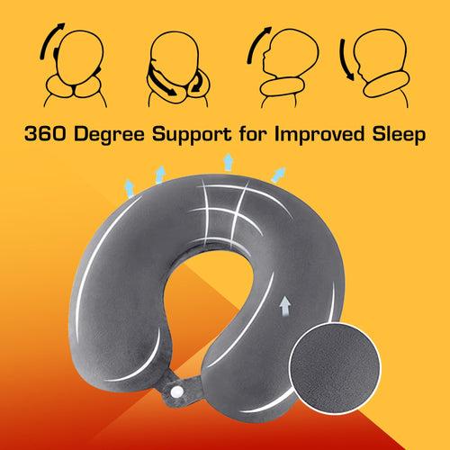 U-Shape Memory Foam Neck Pillow With Eye mask