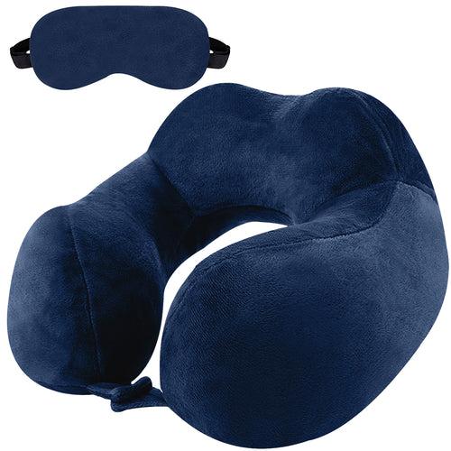 Fiber Filled Neck Pillow For Travel with Eye Mask