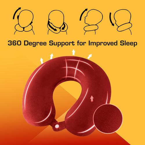 U-Shape Memory Foam Neck Pillow With Eye mask