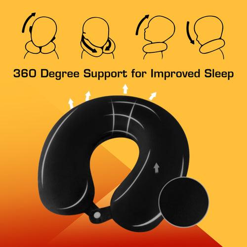 U-Shape Memory Foam Neck Pillow With Eye mask