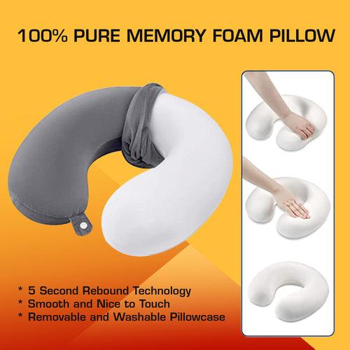 U-Shape Memory Foam Neck Pillow With Eye mask