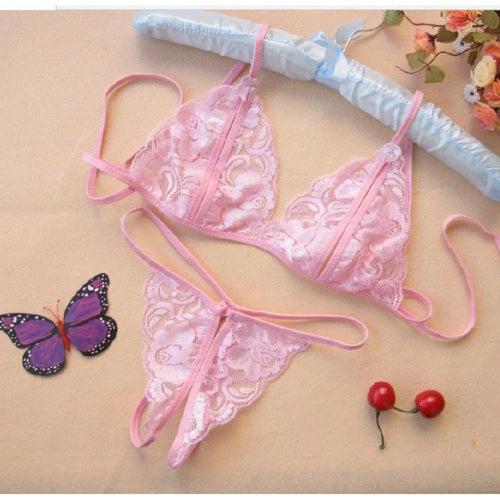 Women's Babydoll Bra and Panty Lace Lingerie Set