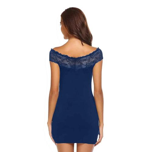 WOMEN'S OFF-SHOULDER CHEMISE STYLE LINGERIE