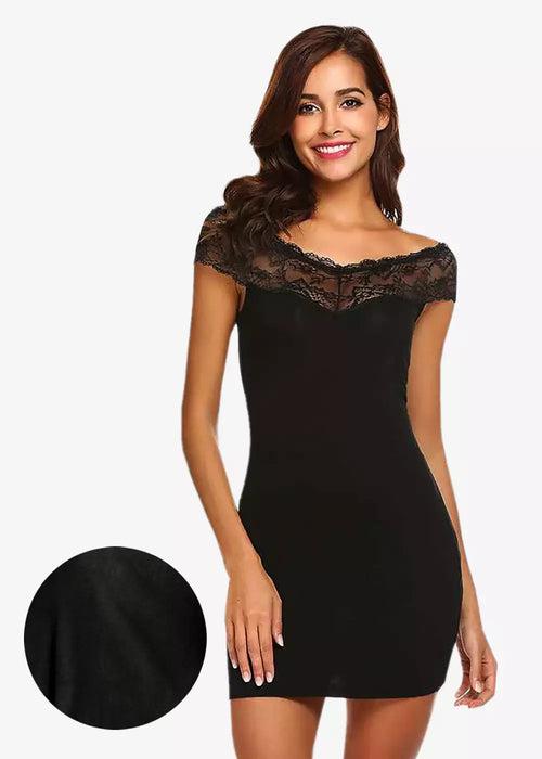 WOMEN'S OFF-SHOULDER CHEMISE STYLE LINGERIE