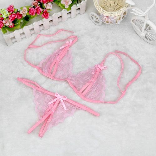 Women's Babydoll Bra and Panty Lace Lingerie Set