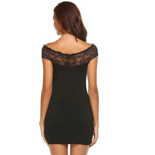 WOMEN'S OFF-SHOULDER CHEMISE STYLE LINGERIE