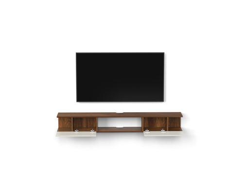 Darien TV Entertainment Unit & Cabinet with Storage Shelves, Upto 55" (Maple Brown & Frosty)