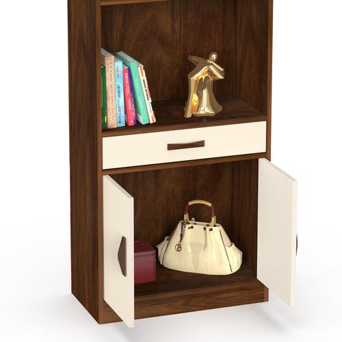 Seonn Bookshelf Cabinet with Storage Shelves & Drawer