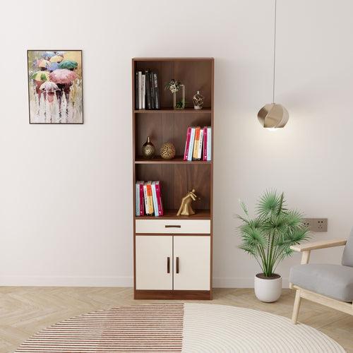 Seonn Bookshelf Cabinet with Storage Shelves & Drawer