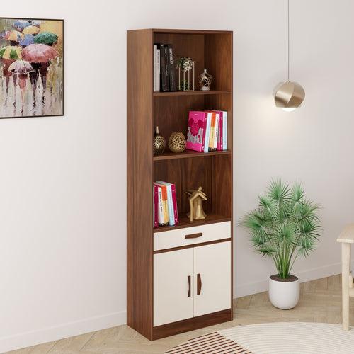 Seonn Bookshelf Cabinet with Storage Shelves & Drawer