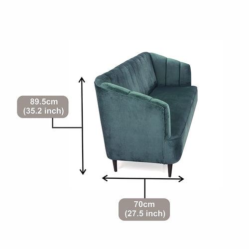 Bluewud Wilber 3 Seater Sofa (Green)