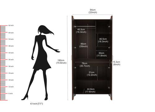 Andrie 2 Door Wardrobe With Mirror