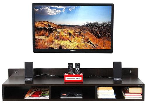 Relo TV Wall Unit with Display Shelves, Wenge, for Upto 50"