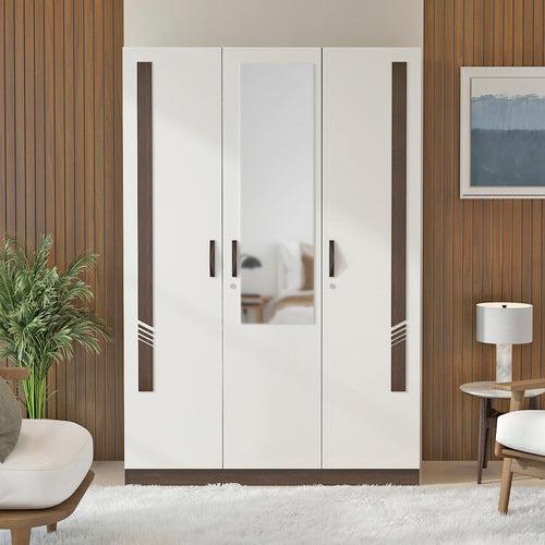 Andrie 3 Door Wardrobe with Mirror and Drawer