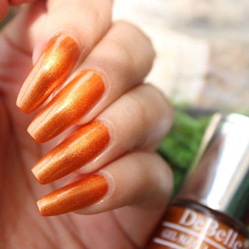 DeBelle Gel Nail Lacquer Aurora - (Amber with Copper Orange Glitter Nail Polish) 8ml