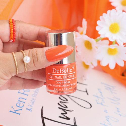 DeBelle Gel Nail Lacquer Apricot Brulee (Orange Nail Polish), 8ml