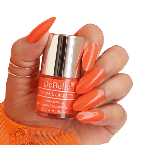 DeBelle Gel Nail Lacquer Apricot Brulee (Orange Nail Polish), 8ml