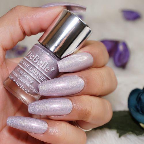 DeBelle Gel Nail Lacquer Awesome Andrea (Metallic Light Purple Nail Polish), 6ml