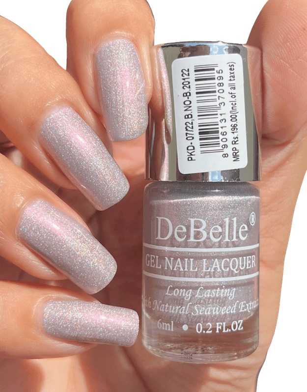 DeBelle Gel Nail Lacquer Awesome Andrea (Metallic Light Purple Nail Polish), 6ml