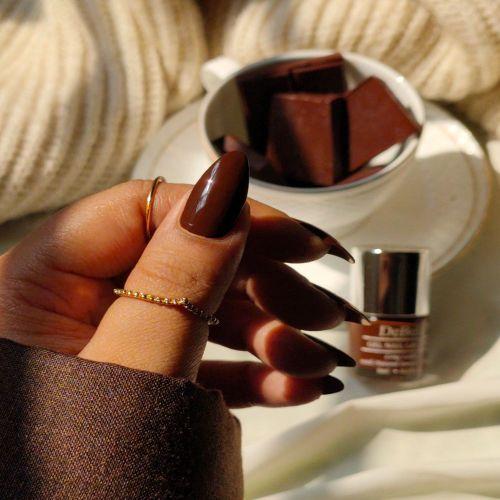 DeBelle Gel Nail Lacquer Cocoa Harvest (Dark Brown Nail Polish), 8ml