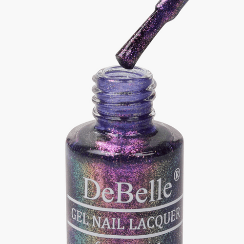 DeBelle Gel Nail Lacquer Delightful Daphne (Duo Holo Purple Glitter Nail Polish), 6 ml