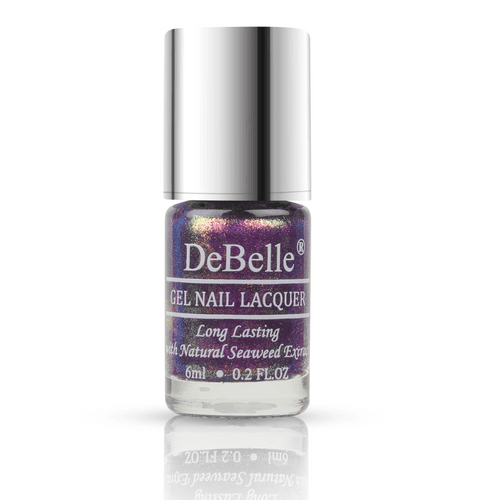 DeBelle Gel Nail Lacquer Delightful Daphne (Duo Holo Purple Glitter Nail Polish), 6 ml