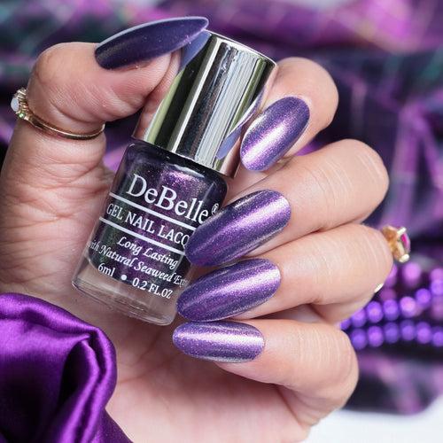 DeBelle Gel Nail Lacquer Delightful Daphne (Duo Holo Purple Glitter Nail Polish), 6 ml