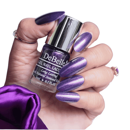 DeBelle Gel Nail Lacquer Delightful Daphne (Duo Holo Purple Glitter Nail Polish), 6 ml