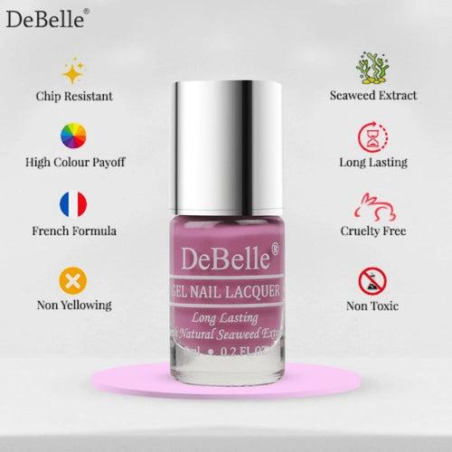 DeBelle Gel Nail Lacquer Flamboyant Florina (Dark Pink Mauve Nail Polish), 6 ml