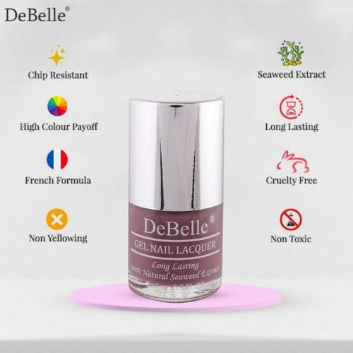 DeBelle Gel Nail Lacquer Majestique Mauve & Matte Top Coat Combo