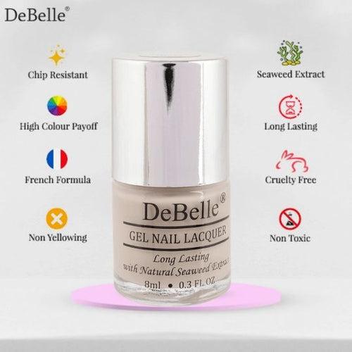 DeBelle Gel Nail Lacquer Natural Blush & Lime Lush Nail Lacquer Remover Wipes Combo